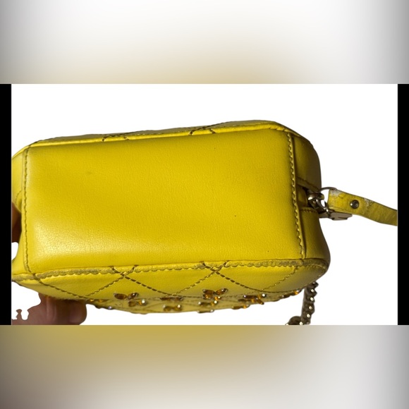 Kate Spade PINEAPPLE Leather Crossbody how Refreshing Yellow Purse Bag jeweled - Picture 5 of 10